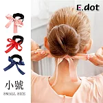 【E.dot】緞帶蝴蝶結丸子頭盤髮器髮飾(小號) 淡粉