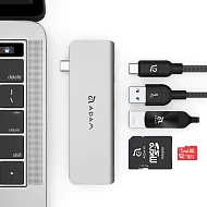 ADAM Hub 5E USB 3.1 USB-C 5 port 多功能轉接器灰
