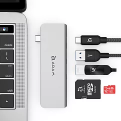 ADAM Hub 5E USB 3.1 USB─C 5 port 多功能轉接器灰