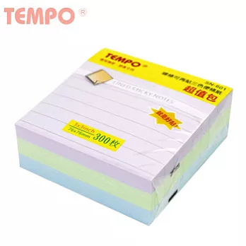 (2入1包)TEMPO線條可再貼三色便條紙