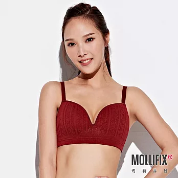 Mollifix瑪莉菲絲 A++極簡可調肩帶美胸BRA (酒紅) XL