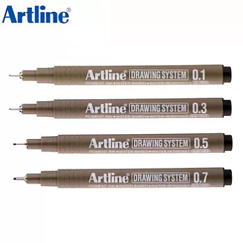 (4款裝)Shachihata - Artline代針筆0.1+0.3+0.5+0.7