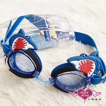 【天使霓裳】兇猛鯊魚 兒童游泳戲水必備泳鏡(共兩色)F藍