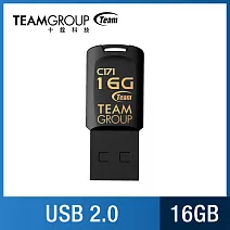TEAM 十銓 C171 16GB 迷你琴鍵碟 USB2.0 隨身碟 時尚黑 (防潑水+終身保固)時尚黑