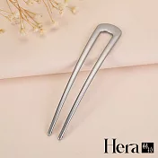 【Hera 赫拉】簡約日式金屬U型髮簪-2色銀色