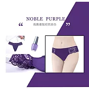 【K’s 凱恩絲】有氧蠶絲鏤空蕾絲紫白黑色丁字褲FREE紫色