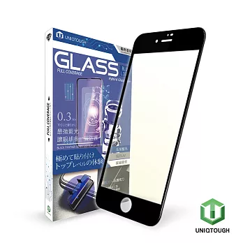 UNIQTOUGH iPhone 7/8 護眼超強抗藍光9H滿版鋼化玻璃(鋼化膜 玻璃保護貼 玻璃貼)黑色