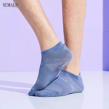 【ST.MALO】X-Static銀纖維99.9%除臭男性船型襪-1975MS-F丈青