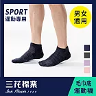 【SunFlower三花】三花1/4織紋毛巾底運動襪.襪子深藍