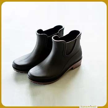 【花見小路】雨靴日/新版/京都和風感雨靴/女鞋/JP23.5墨色