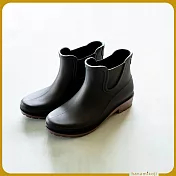 【花見小路】雨靴日/新版/京都和風感雨靴/女鞋/JP25.5墨色
