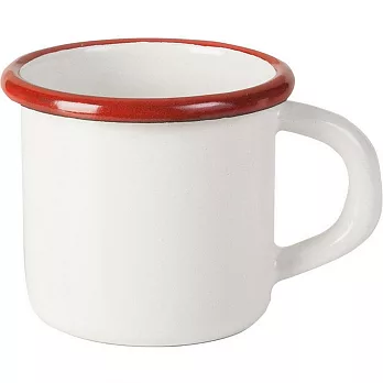 《IBILI》琺瑯馬克杯(白紅400ml) | 水杯 茶杯 咖啡杯 露營杯 琺瑯杯