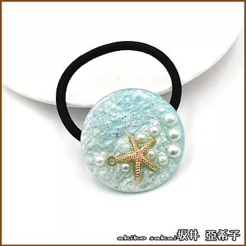 『坂井．亞希子』陽光沙灘甜美海星珍珠造型髮圈 -淡雅綠