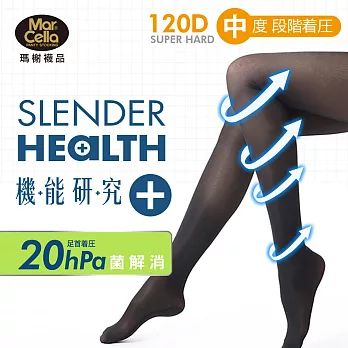 瑪榭 機能研究家120D抗菌壓力機能褲襪(一般型)M黑