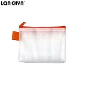 (2個1包)LAN CHYN環保PEVA無毒網狀拉鍊袋 證件橘