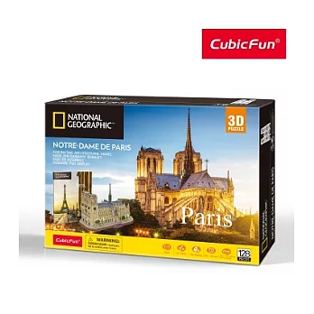 Cubicfun -國家地理頻道授權3D立體拼圖-旅行者系列-法國巴黎聖母院