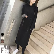 【MsMore】韓劇WWW女主角氣質知性連帽針織洋裝#105603F黑