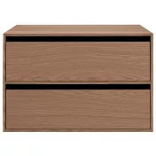 [MUJI無印良品]木製收納櫃/抽屜式/2段/寬/胡桃木