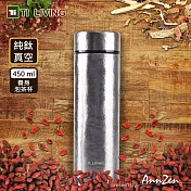 【AnnZen】《Ti-living》純鈦真空保溫-養身泡茶杯-沁雪銀(茶濾網)450ml