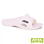 ATTA足弓簡約休閒拖鞋US8白色