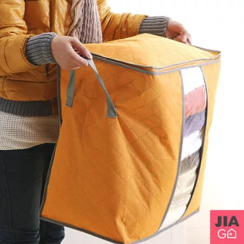 【JIAGO】竹碳棉被衣物收納袋-直式小號橘色