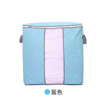 【JIAGO】竹碳棉被衣物收納袋-直式小號藍色
