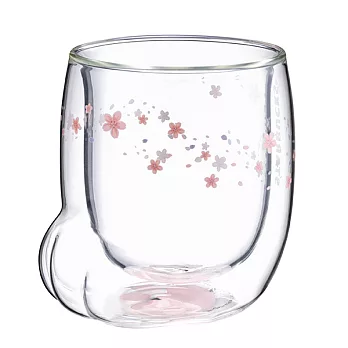 [星巴克]淘氣狗掌雙層玻璃杯-櫻花