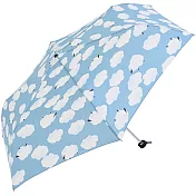 【日本nifty colors】抗UV晴雨兩用迷你折傘 ‧綿羊雲朵(淺藍)