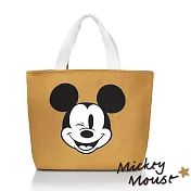迪士尼Disney 經典米奇 毛絨造型保溫提袋-卡其色