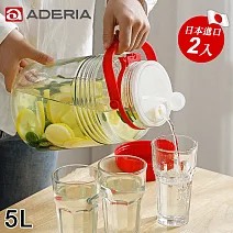 【ADERIA】日本進口手提式醃漬/梅酒瓶5L二入組