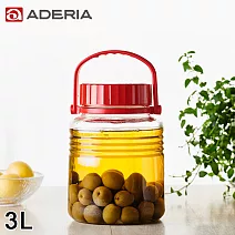 【ADERIA】日本進口手提式玻璃瓶/梅酒醃漬罐3L