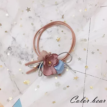 【卡樂熊】韓版優雅花朵造型髮束/髮圈-粉色