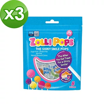 Zollipops木糖醇無糖棒棒糖 – 綜合水果口味58.4g (三入組)