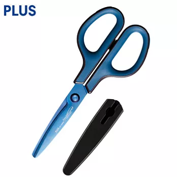 PLUS Fitcut CURVE 30度弧線剪刀(鈦金屬3D凹面) 藍