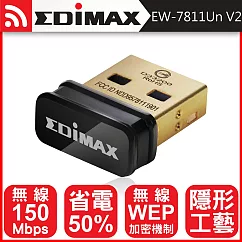 EDIMAX 訊舟 EW─7811Un V2 N150高效能隱形USB無線網路卡