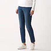 [MUJI無印良品]女有機棉混縱橫彈性丹寧窄版九分褲其他靛藍