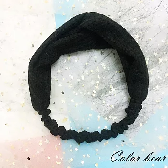 【卡樂熊】韓版氣質交叉針織造型髮帶(六色)-黑色