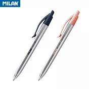 MILAN P1 SILVER原子筆(藍)_嚴選德國油墨筆芯_1.0mm(2入)璀璨藍/璀璨粉