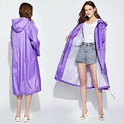 【KISSDIAMOND】二代升級輕薄好收納防潑水晴雨兩穿風衣外套(KD-203+)XL亮紫