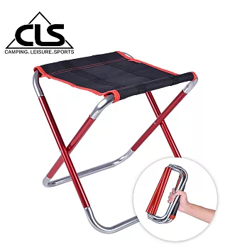 【韓國CLS】加大款7075鋁合金特殊收納繽紛折疊椅/行軍椅/板凳/登山/露營(兩色任選)紅色