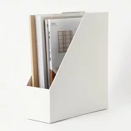 [MUJI無印良品]聚丙烯立式斜口檔案盒.A4.白灰