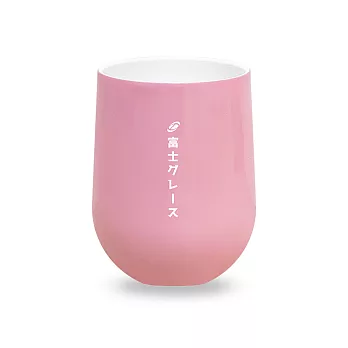 【FUJI-GRACE】外鋼內瓷真空保溫蛋型杯350ml粉紅色