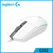羅技 G102 炫彩遊戲滑鼠白色