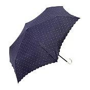 【because】日本晴雨兩用抗UV迷你金色勾把折傘 ‧藍之花邊