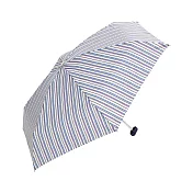 【because】日本晴雨兩用抗UV迷你折傘(含傘套) ‧碧藍條碼