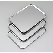 日本燕市-不鏽鋼浅型料理備料盤組 一組3盤-日本製