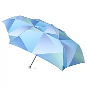 【estaa】日本抗UV輕量耐風晴雨折傘(拉鍊傘套) 天藍稜鏡