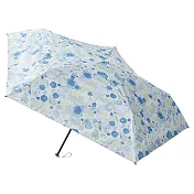 【estaa】日本抗UV雙層一級遮光輕量晴雨折傘 ‧暈染藍菊