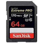 【代理商公司貨】SanDisk 64GB Extreme Pro U3 SDXC UHS-I V30 記憶卡