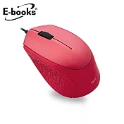 E-books M48 魅惑紅超靜音有線滑鼠紅